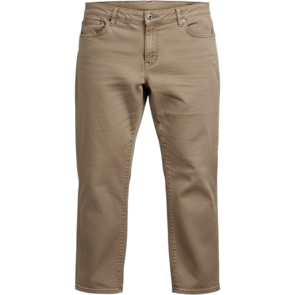 Lee Plus Relaxed Fit Straight Leg Mid Rise Khaki Pants Tan Women 18W Medium